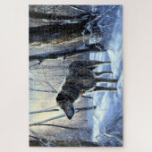 アイリッシュ・ウルフハウンドは雪のクリスマスを過ごした ジグソーパズル (縦)