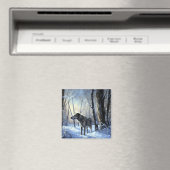 アイリッシュ・ウルフハウンドは雪のクリスマスを過ごした マグネット (インサイチュ (食洗機))