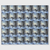 アイリッシュ・ウルフハウンドは雪のクリスマスを過ごした ラッピングペーパー (フラット)