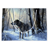 アイリッシュ・ウルフハウンドは雪のクリスマスを過ごした ラージペーパーバッグ (正面)