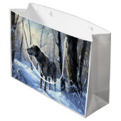 アイリッシュ・ウルフハウンドは雪のクリスマスを過ごした ラージペーパーバッグ (裏面アングル)