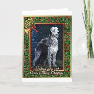 アイリッシュ・ウルフハウンド犬のブランクのクリスマスカード シーズンカード
