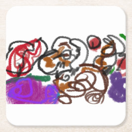 アイリッシュ・ウルフハウンド・アート スクエアペーパーコースター