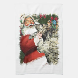 アイリッシュ・ウルフハウンド・クリスマス キッチンタオル
