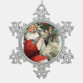 アイリッシュ・ウルフハウンド・クリスマス スノーフレークピューターオーナメント
