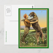 アイリッシュ・ウルフハウンド・グリーティング ポストカード (正面/裏面)