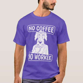 アイリッシュ・ウルフハウンド コーヒーがなければ仕事もしない gif tシャツ