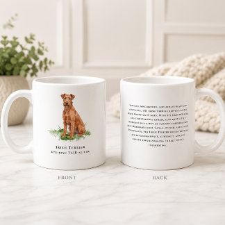 アイリッシュ・テリアの水彩画の犬種名言 コーヒーマグカップ