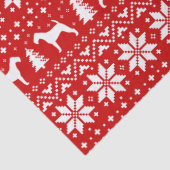 アイリッシュ・テリアはクリスマスパターン赤のシルエットを描きます 薄葉紙 (詳細)