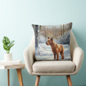 アイリッシュ・テリアは雪のクリスマスを過ごした クッション (椅子)