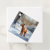 アイリッシュ・テリアは雪のクリスマスを過ごした フェイバータグ (インサイチュ)