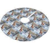 アイリッシュ・テリアは雪のクリスマスを過ごした ブラッシュドポリエステルツリースカート (アングル)