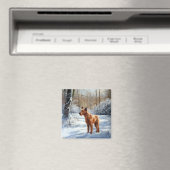 アイリッシュ・テリアは雪のクリスマスを過ごした マグネット (インサイチュ (食洗機))