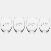 アイリッシュ フラッグ ローズ パーソナライズ ステムなしワイングラス (裏面)