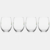 アイリッシュ フラッグ ローズ パーソナライズ ステムなしワイングラス (左)