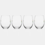 アイリッシュ フラッグ ローズ パーソナライズ ステムなしワイングラス (右)