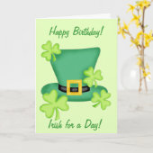 アイリッシュfor a Dayハッピーバースデーシャムロック カード (黄色い花)