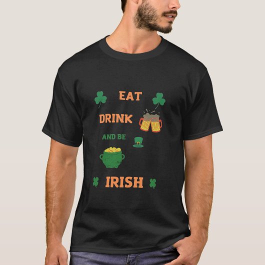 アイリッ食べジ・ドリンク・ビール Tシャツ (正面)