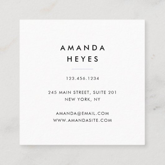 アイリデストサン霊気マスターチャクラエネルギーヒーラー| スクエア名刺 (裏面)