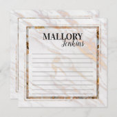 アイリデストピンク大理石ノートカード ノートカード (正面/裏面)