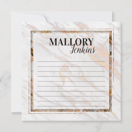 アイリデストピンク大理石ノートカード ノートカード (正面)