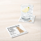 アイリパーソナライズされたッシュセッター結婚ドッグ スクエアペーパーコースター (インサイチュ)