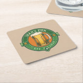 アイリパーソナライズされたッシュパブカスタマイズコースター名 スクエアペーパーコースター (アングル)