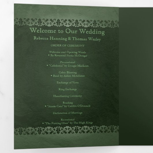 アイリ伝統的ッシュ写真ケルト結婚クロス 三つ折りプログラム (内部最初)