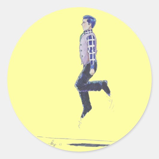 アイリ伝統的ッシュ踊り漫画 ラウンドシール (正面)