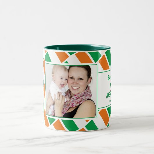 アイリ最高のッシュムームパーソナライズされた写真国旗 ツートーンマグカップ (中央)