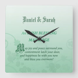 アイリ結婚ッシュの賛美祝い スクエア壁時計