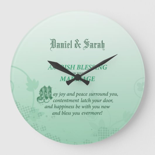 アイリ結婚ッシュの賛美祝い ラージ壁時計 (正面)