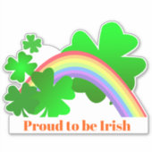 アイリ誇りを持ったッシュでシャムロックで虹の輪郭 シール (正面)