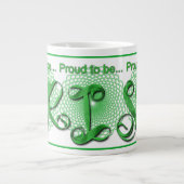 「アイリ誇りを持ったッシュになる」リボンホリデータイポグラフィ ジャンボコーヒーマグカップ (正面)