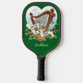 アイリ誇りを持ったッシュヴィンテージハープ&シャムロックカスタム ピックルボールラケット (裏面)