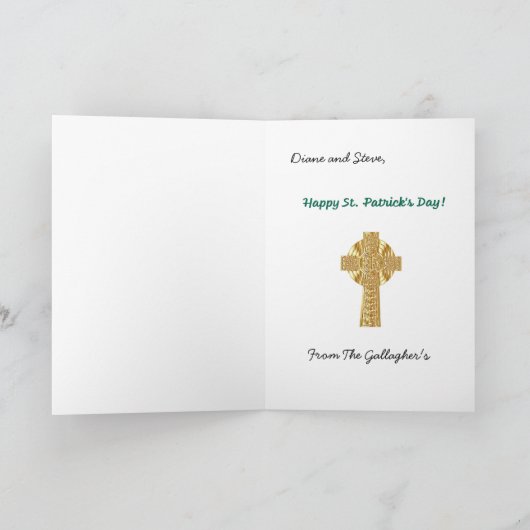 アイリ賛美ッシュの聖パトリックの日 カード (内部)