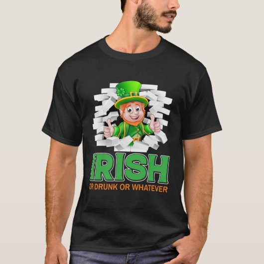 アイリ飲ッシュか何かの聖パトリックの日飲み Tシャツ (正面)