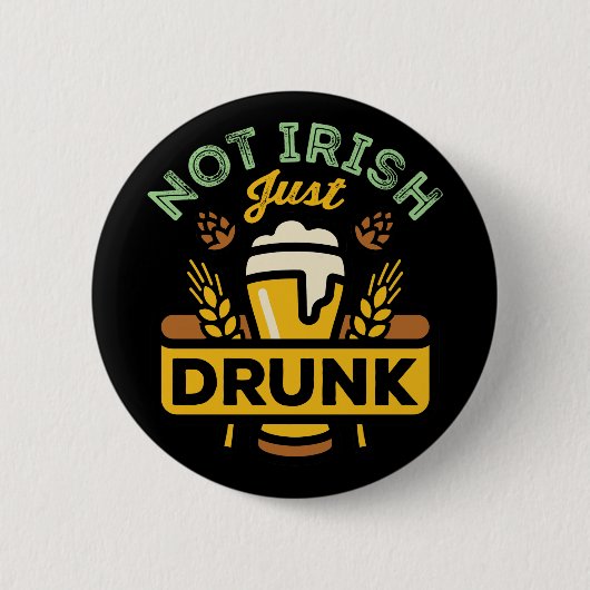 アイリ飲ッシュSt patricks dayおもしろいビール 缶バッジ (正面)