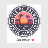 アイルオブパームズサウスカロライナレトロサンセットスーベリー シール (シート)