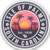 アイルオブパームズサウスカロライナレトロサンセットスーベリー シール (正面)