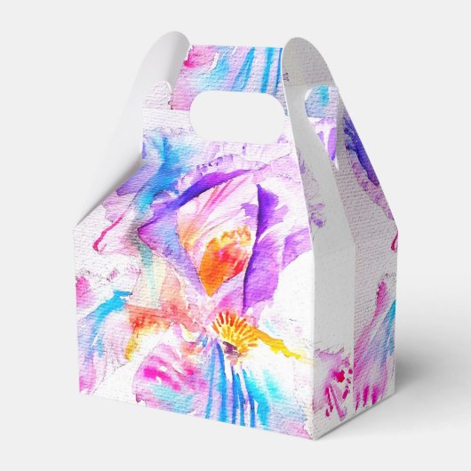 アイルス ウェディング ケーキ フェイバー ボックス 紫 青 花 (正面サイド)