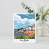 アイルビュートスコットランドヴィンテージトラベルイラストレーション ポストカード (スタンド正面)