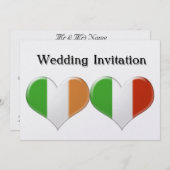 アイルランドおよびイタリアンハートフラグ結婚式招待状 招待状 (正面/裏面)