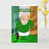 アイルランドおよび誇りを持ったなラグビーのバースデー・カード カード (黄色い花)