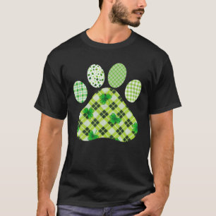 アイルランドかわいい犬のポープリントクローバー、セントパトリックの日 Tシャツ