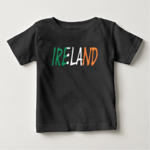 アイルランドがアイルランド国旗ベビーJersey T cnに重ねられています ベビーTシャツ
