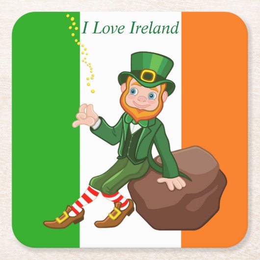 アイルランドが大好き スクエアペーパーコースター (正面)
