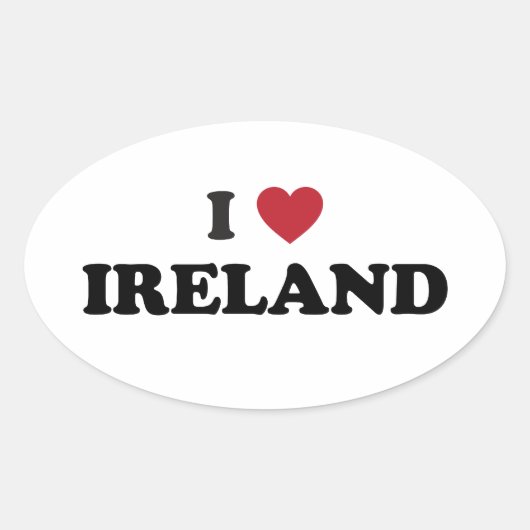 アイルランドが大好き 楕円形シール (正面)