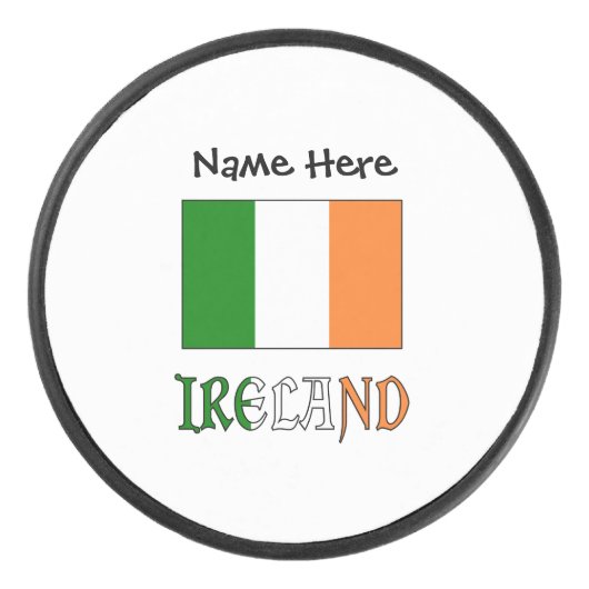 アイルランドとアイルランド国旗とユーザー名 アイスホッケーパック (正面)
