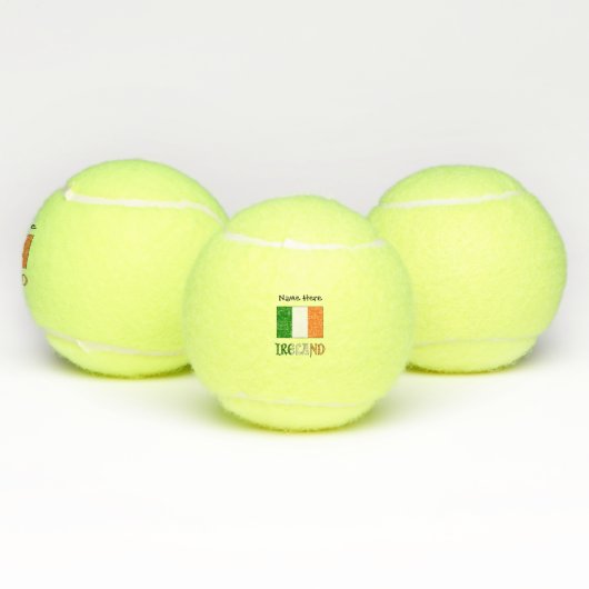 アイルランドとアイルランド国旗とユーザー名 テニスボール (マルチ)